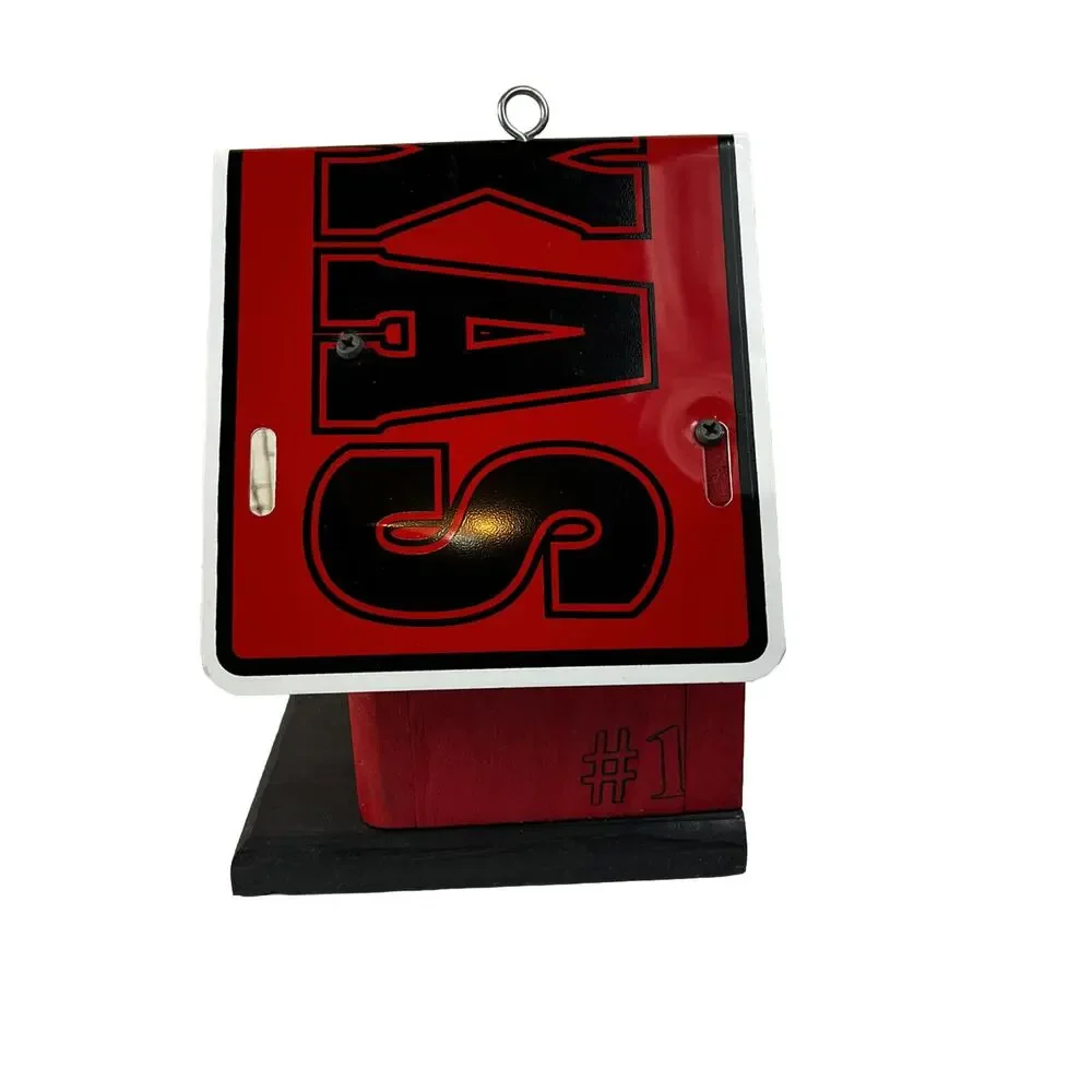 TEXAS TECH UNIVERSITY Birdhouse Handmade Red Raiders Wooden Decoration Tin Roof